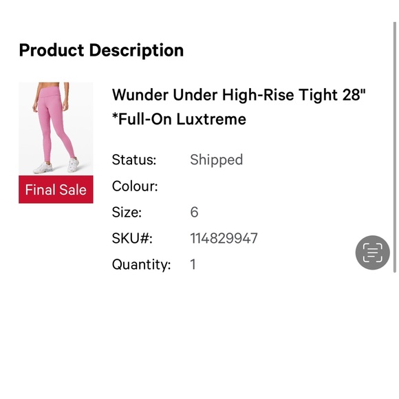 Lululemon Wunder Under High Rise Legging - Picture 3 of 4